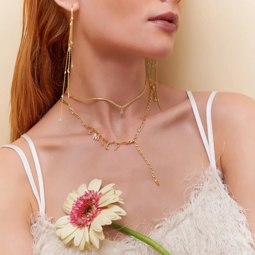String Taşlı İsim Kolye 925 Ayar Gümüş