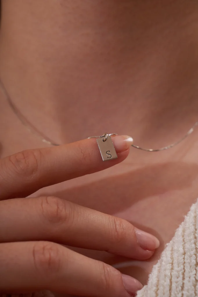 Tiny Harf Charm Kolye 925 Ayar Gümüş