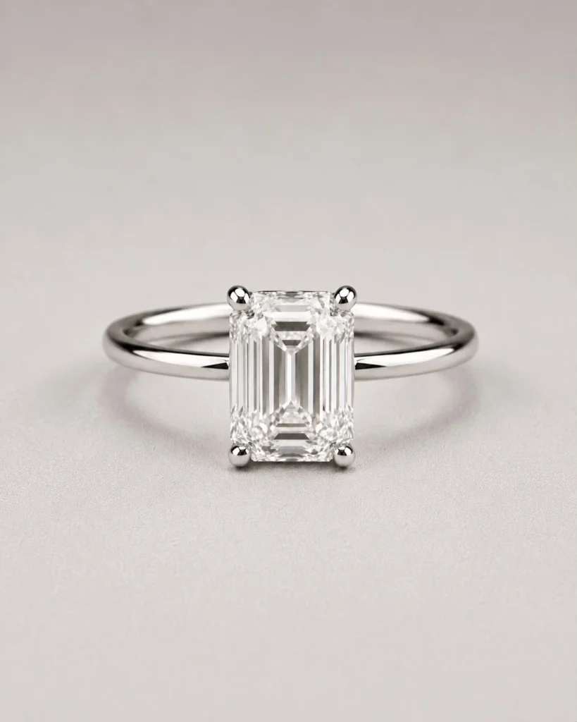 2 Karat Valérie Baget Emerald Cut Pırlanta Yüzük