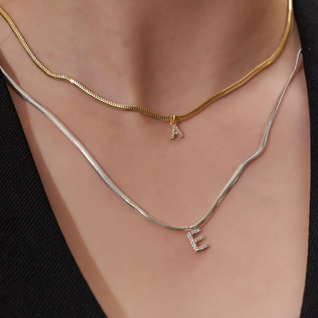 Tiny Harf Snake Kolye 925 Ayar Gümüş