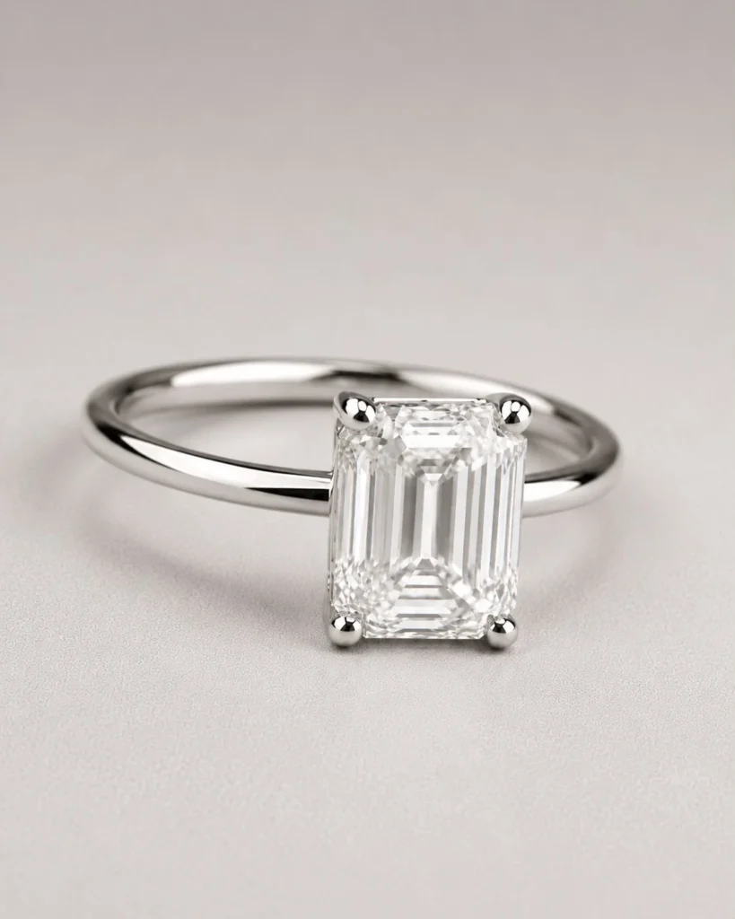 2 Karat Valérie Baget Emerald Cut Pırlanta Yüzük