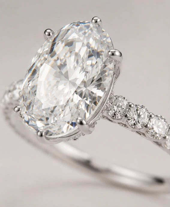 3 Karat Céliane Oval Kesim Pırlanta Yüzük