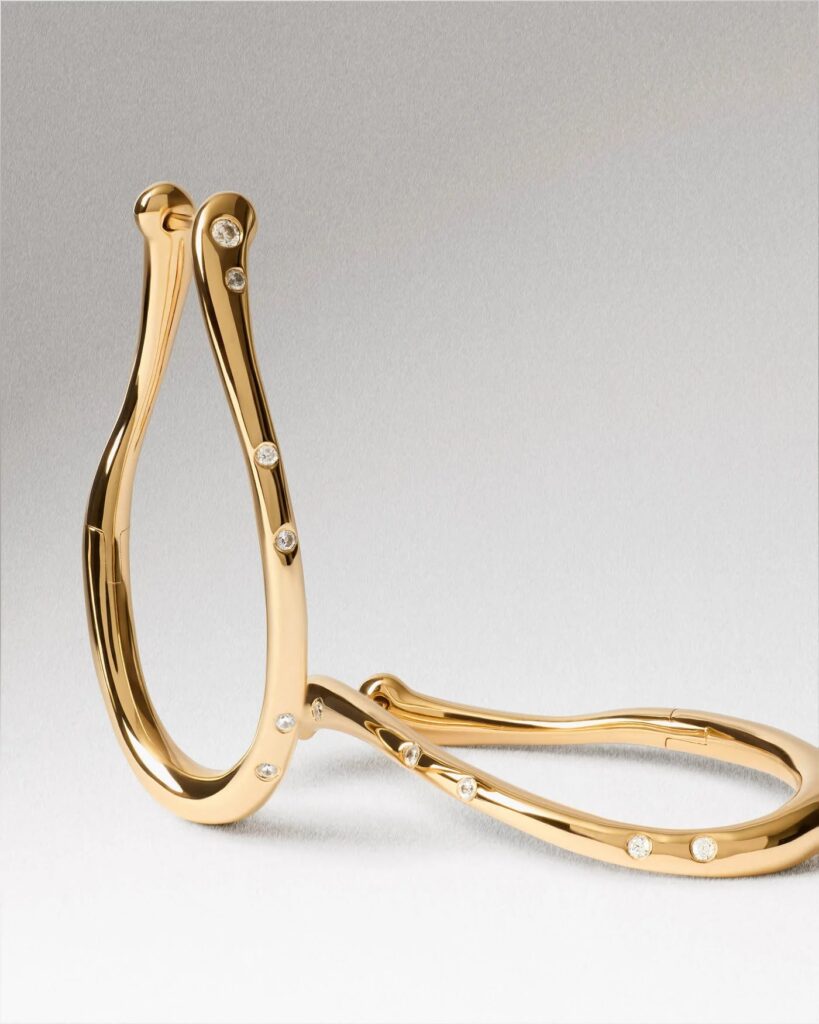 1 Karat Rysa Hoop Altın Pırlanta Küpe