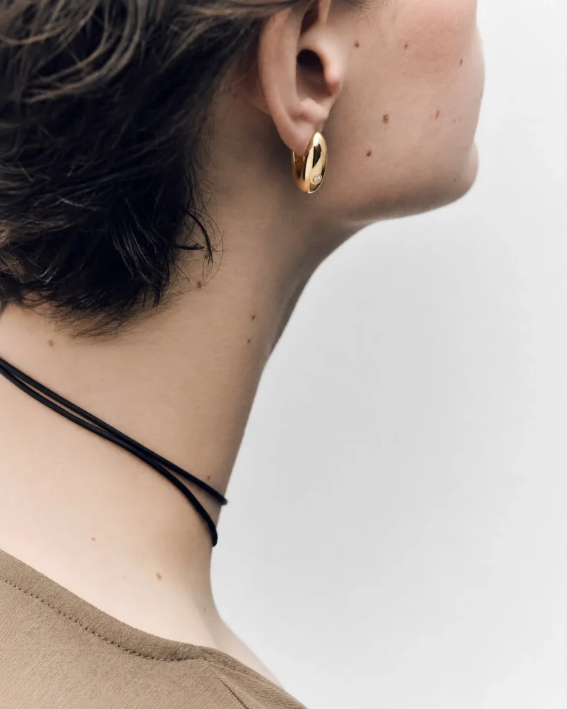 Luna Hoops Altın Küpe