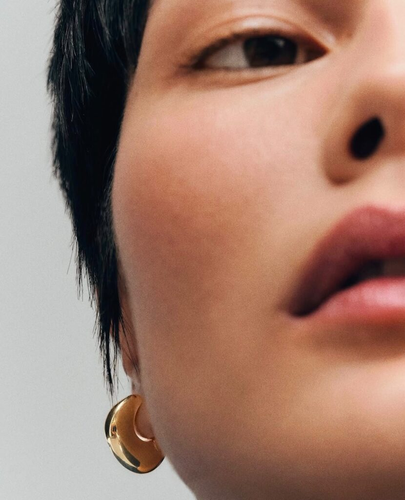 Luna Hoops Altın Küpe
